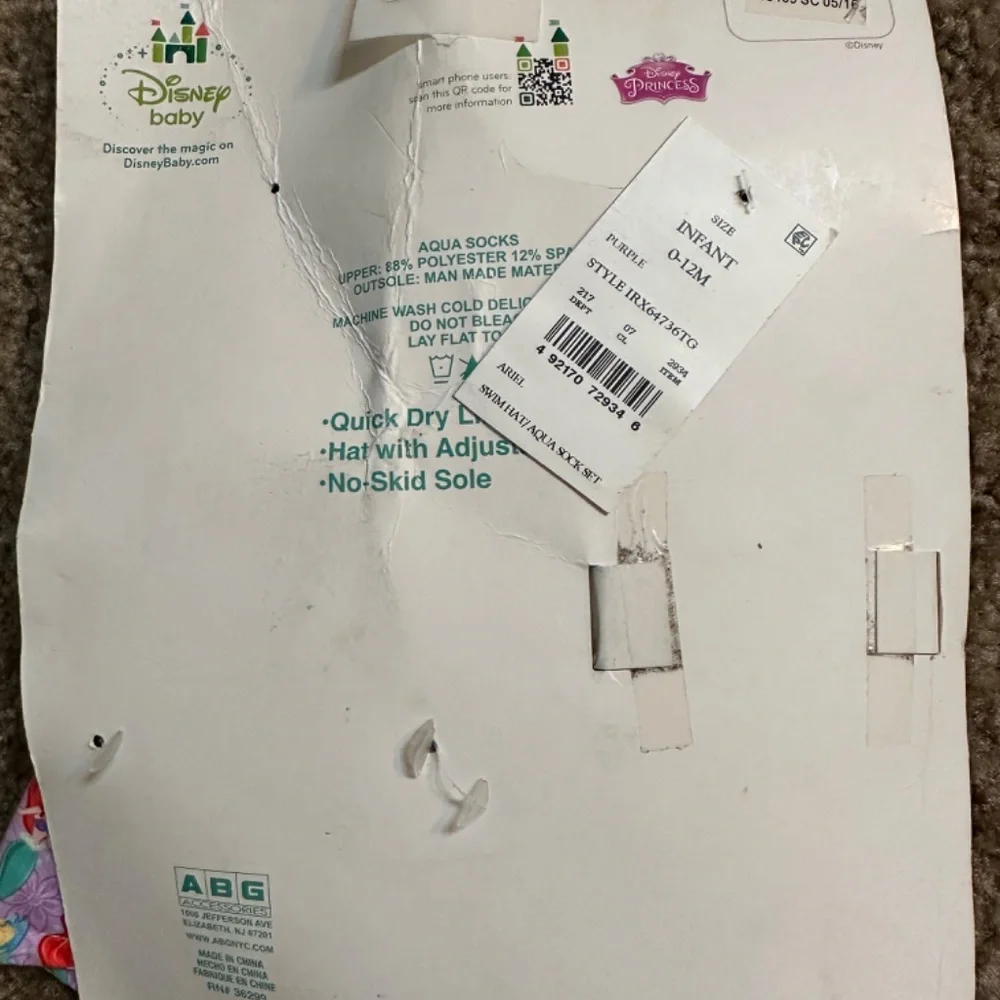 Disney swim hat/ aqua socks set 0-12m - Picture 2 of 3